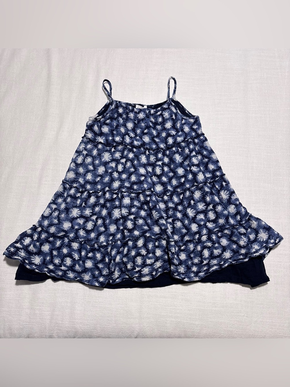 Girls Poppet & Fox Tiered Camisole Dress | Blue / White / Black | Size 12